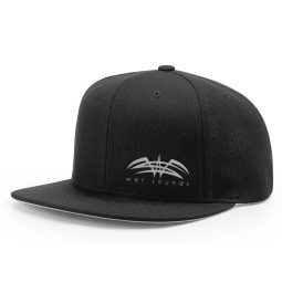 CAP-F-BLKG-FLAT | Flexfit 210 Fitted Flatbill Cap Black with Grey Wet Sounds Logo