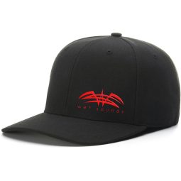 CAP-F-BLKR | Flexfit Cap Black with Red Wet Sounds Logo