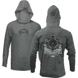 POP-TS-REVO-HOODIE-GRY-LS | Men’s UPF 50+ Gray Performance Fishing Hoodie