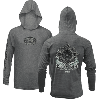 POP-TS-REVO-HOODIE-GRY-LS | Men’s UPF 50+ Gray Performance Fishing Hoodie