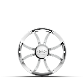REVO 10 XS-W-SS GRILLE V3 | REVO 10-inch White XS Stainless Steel Subwoofer Grille