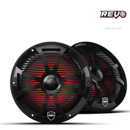 REVO 8 SW-B V3 | REVO 8-inch Black Coaxial Speakers with SW Black RGB Grilles