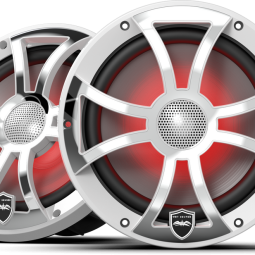 REVO 8 XS-W-SS V3 | REVO 8-inch White Coaxial Speakers with XS White Stainless Steel RGB Grilles