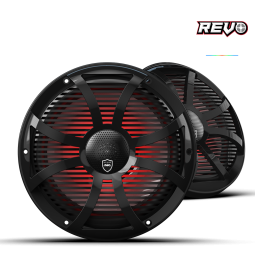 REVO CX-10 SW-B S2 | REVO 10-inch Black Coaxial Speakers with Black SW RGB Grilles