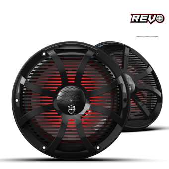 REVO CX-10 SW-B S2 | REVO 10-inch Black Coaxial Speakers with Black SW RGB Grilles