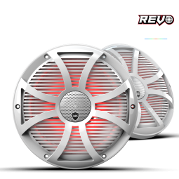 REVO CX-10 SW-W S2 | REVO 10-inch White Coaxial Speakers with White SW RGB Grilles