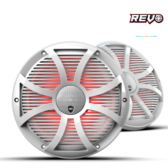 REVO CX-10 SW-W S2 | REVO 10-inch White Coaxial Speakers with White SW RGB Grilles