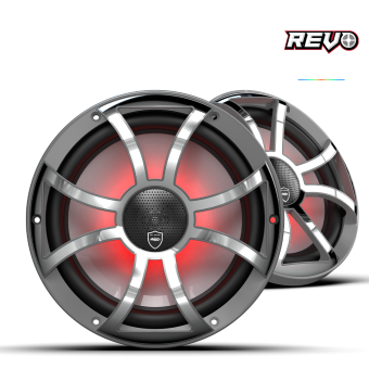 REVO CX-10 XS-G-SS S2 | 10-inch Gunmetal Coaxial Speakers with Gunmetal XS Stainless RGB Grilles