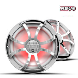 REVO CX-10 XS-W-SS S2 | REVO 10-inch White Coaxial Speakers with White Stainless XS RGB Grilles