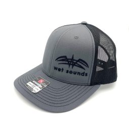CAP-R-CHBLK-SNAP | Richardson Trucker Cap Charcoal Black with Black Offset Wet Sounds Logo